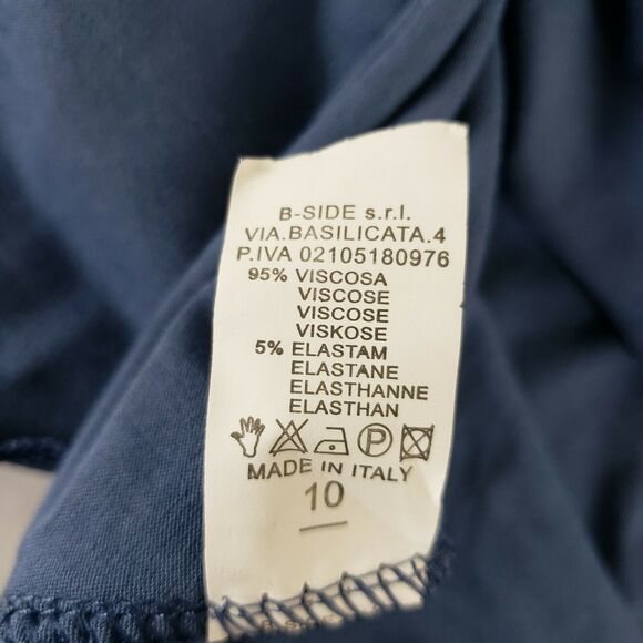 NEW!! Saga SIZE 10  Asymmetrical Lagenlook Tunic Top Blue Scarf Made in Italy - Picture 10 of 10